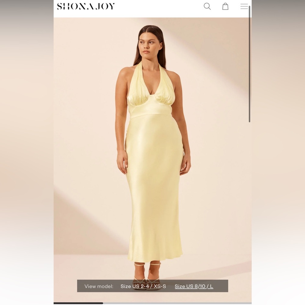 Shona Joy La Lune Plunged Halter Midi Dress